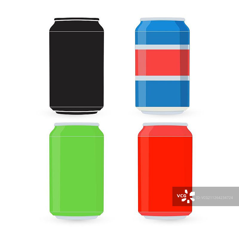 彩色铝罐模板图片素材