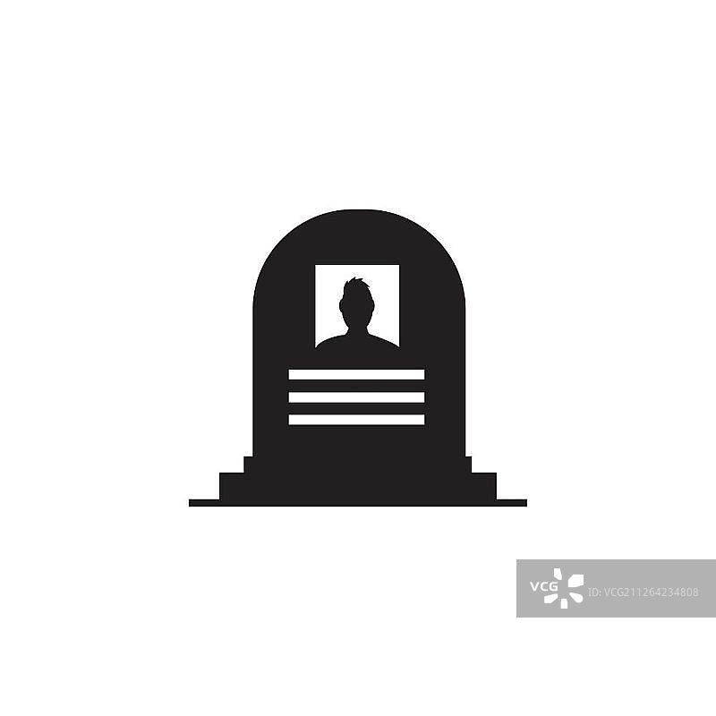 白色背景上的墓碑图标图片素材