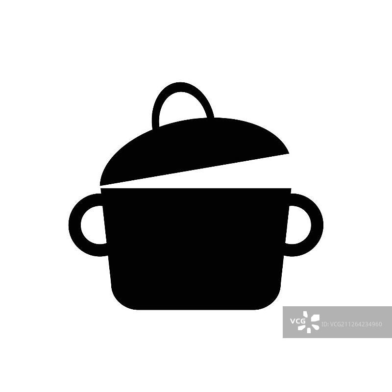 白色背景上的厨房平底锅图标图片素材
