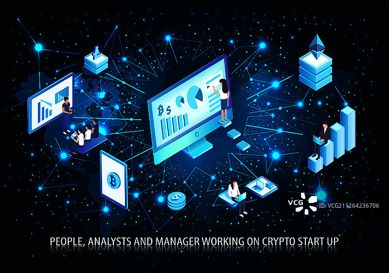 分析师处理启动海报矢量图图片素材