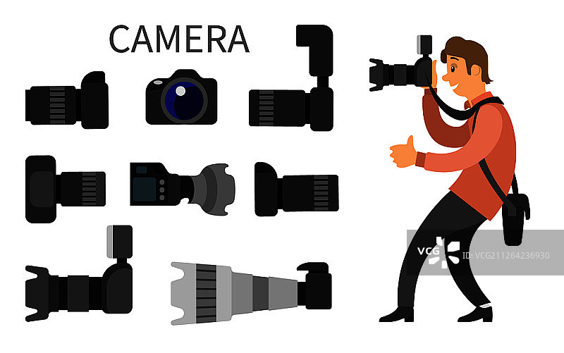 摄影师与高分辨率运动相机镜头图片素材