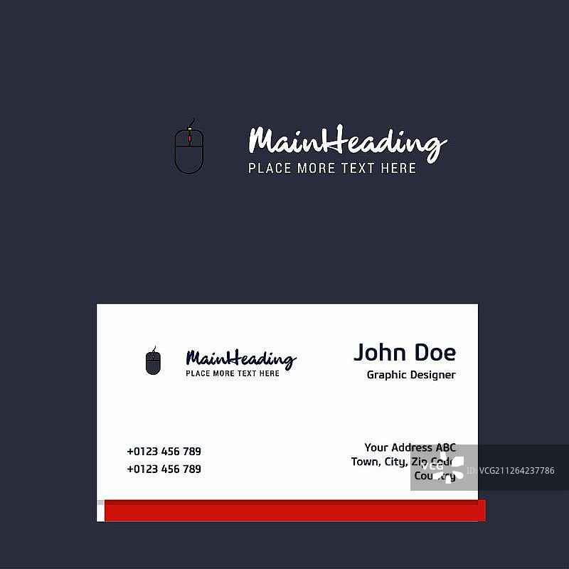 带名片模板的鼠标Logo设计。优雅的企业形象。-矢量图片素材