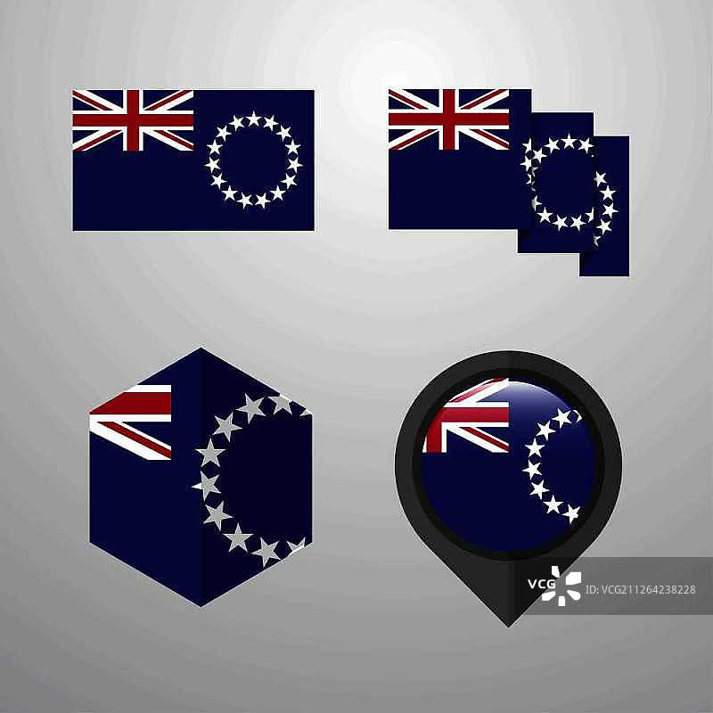 库克群岛旗帜设计矢量素材图片素材