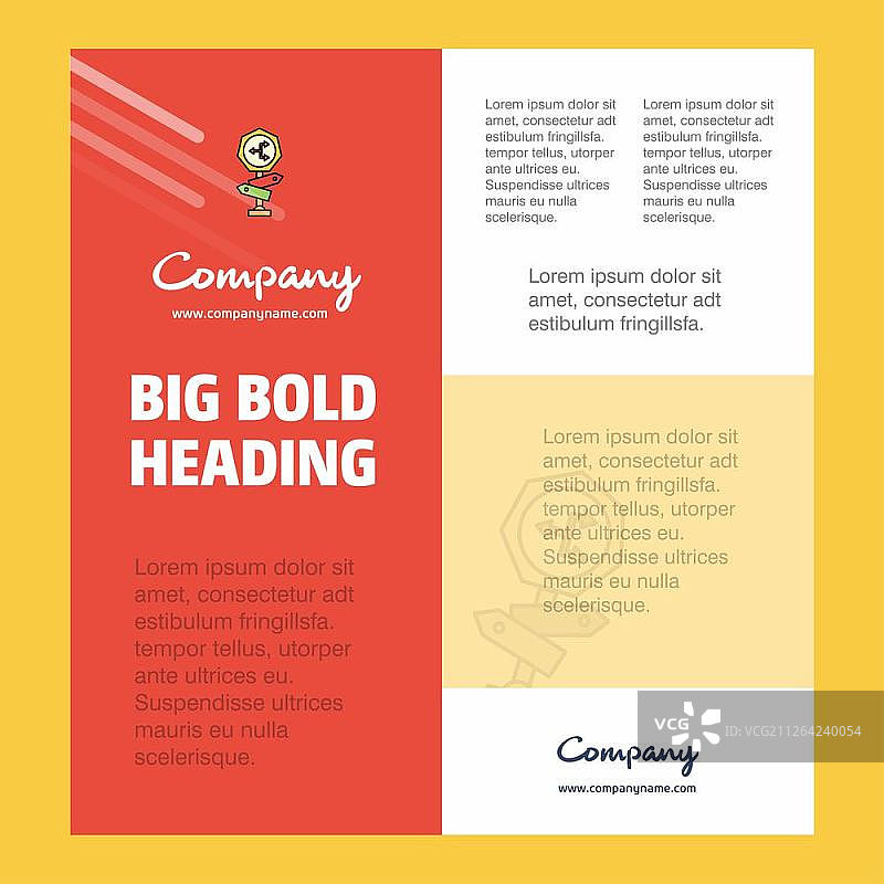 替代道路标志：商务公司海报模板，带有文本和图像的位置，矢量背景图片素材