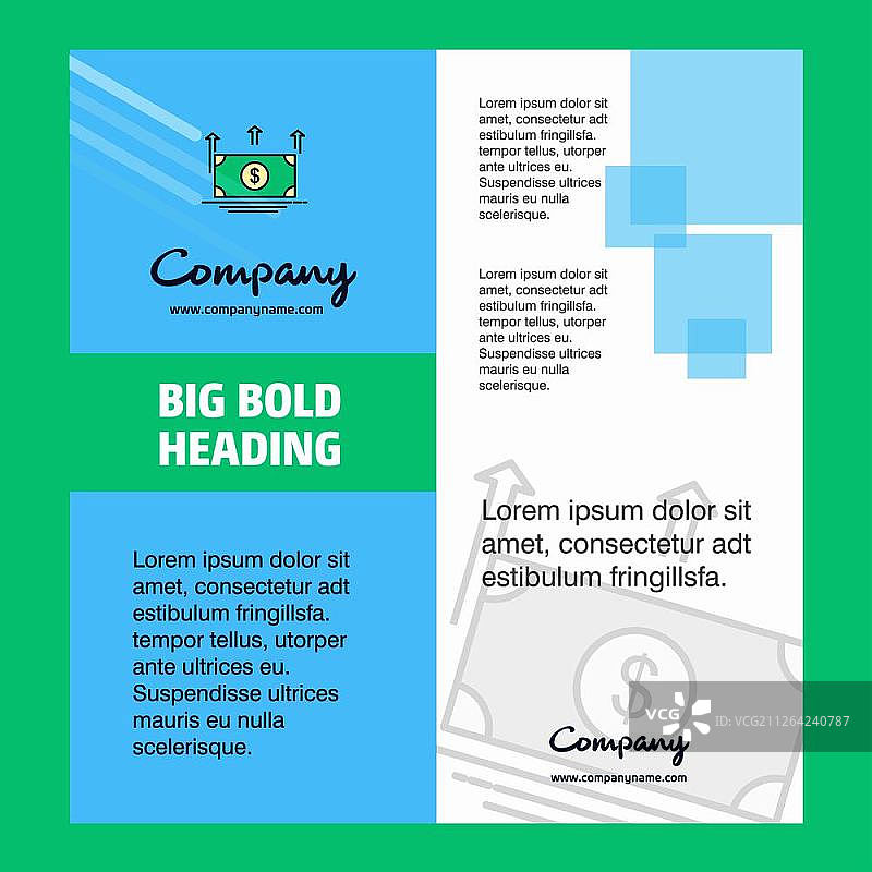 美元上涨公司宣传册封面设计。公司简介、年度报告、演示文稿、宣传单矢量背景图片素材
