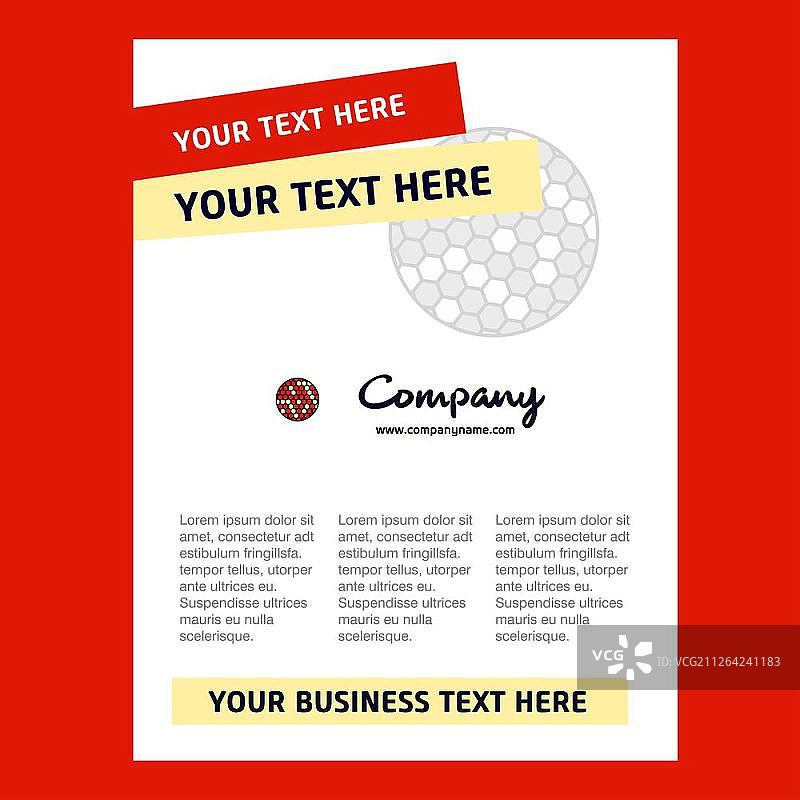 公司简介、年度报告、演示文稿、宣传单、宣传册矢量背景高尔夫球标题页设计图片素材
