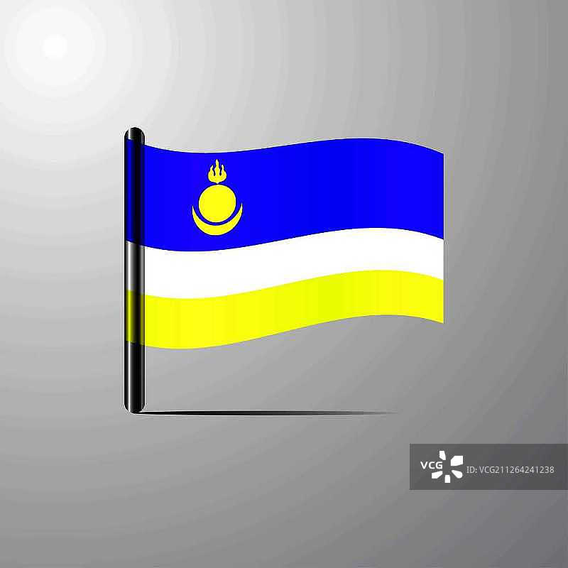 布里亚特闪亮旗帜设计矢量图图片素材