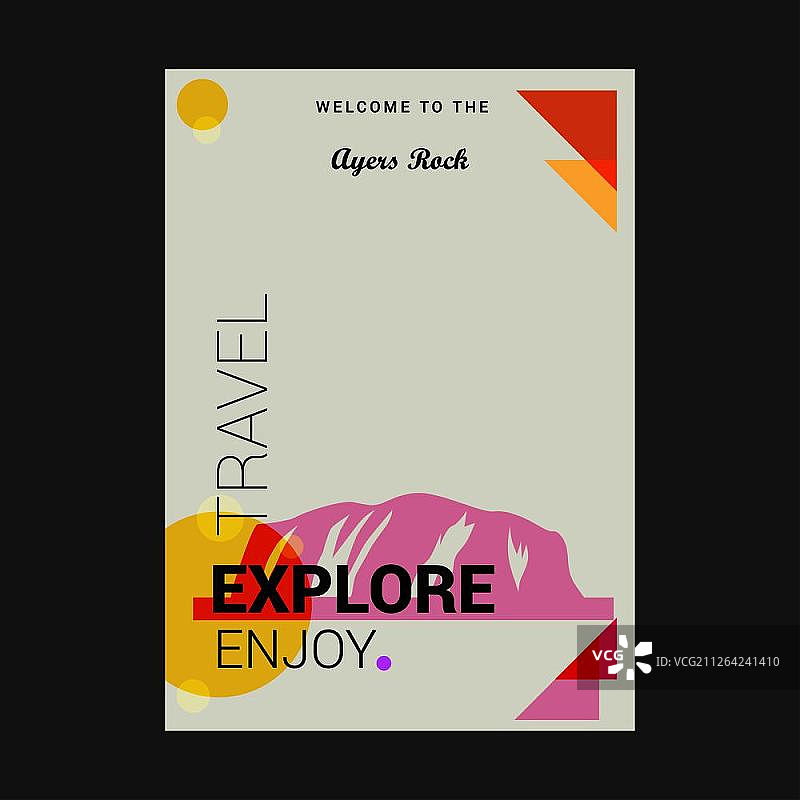 欢迎来到澳大利亚艾尔斯岩旅游海报模板图片素材
