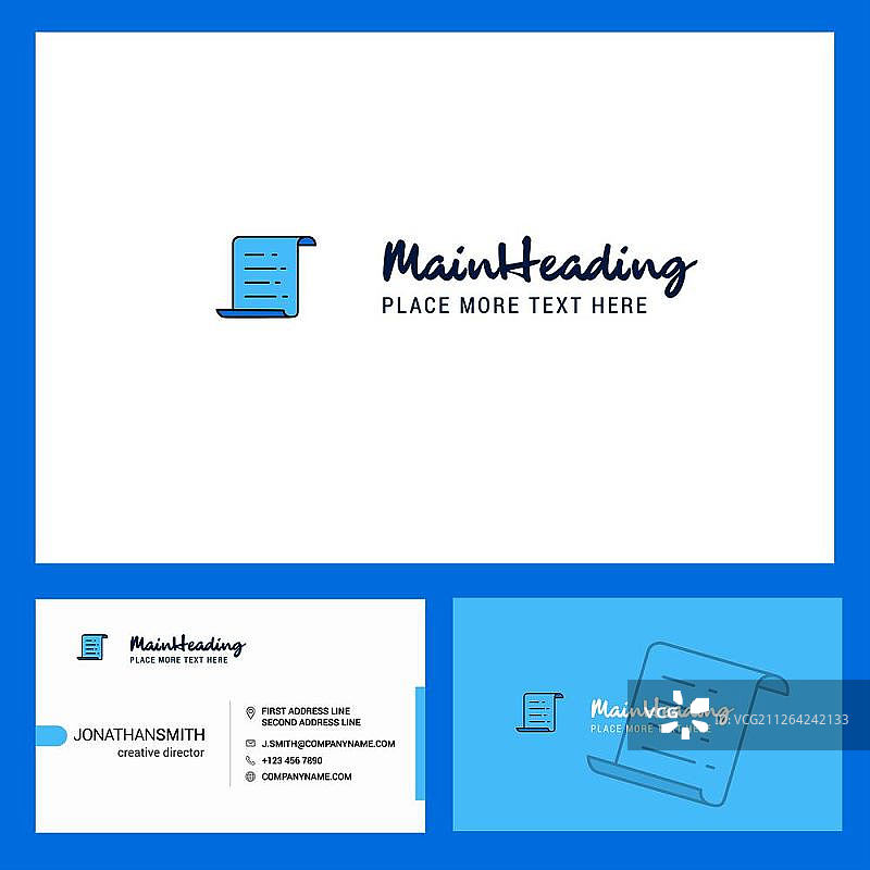 文本文件Logo设计与标语及名片模板矢量创意设计图片素材