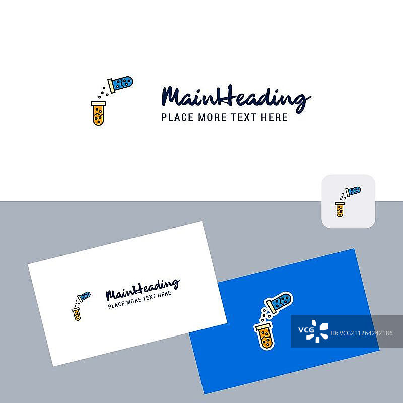 化学反应矢量标志，含名片模板：优雅的企业形象图片素材