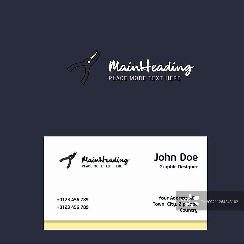 带名片模板的裁纸刀logo设计。优雅的企业形象。- 矢量图片素材