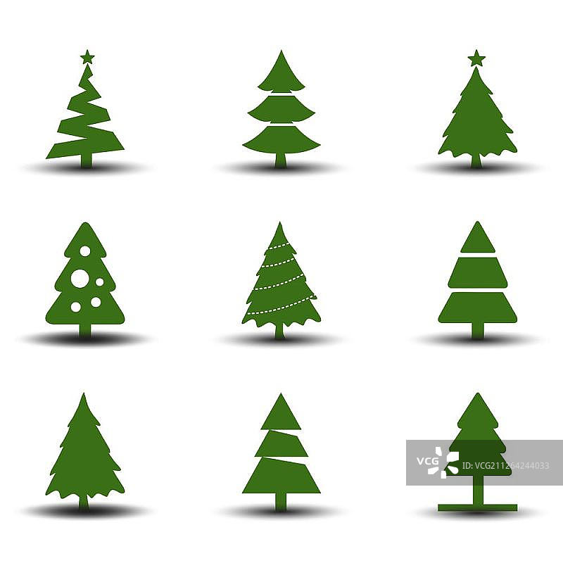 圣诞树图标矢量图图片素材