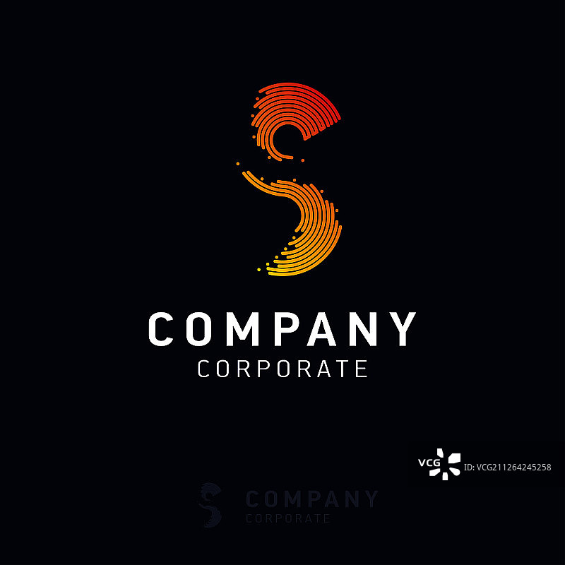 带有商务名片矢量的S公司logo设计图片素材