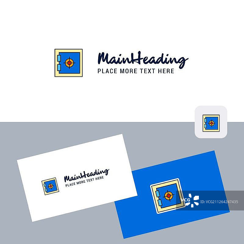 带名片模板的储物柜矢量标志，优雅的企业形象图片素材