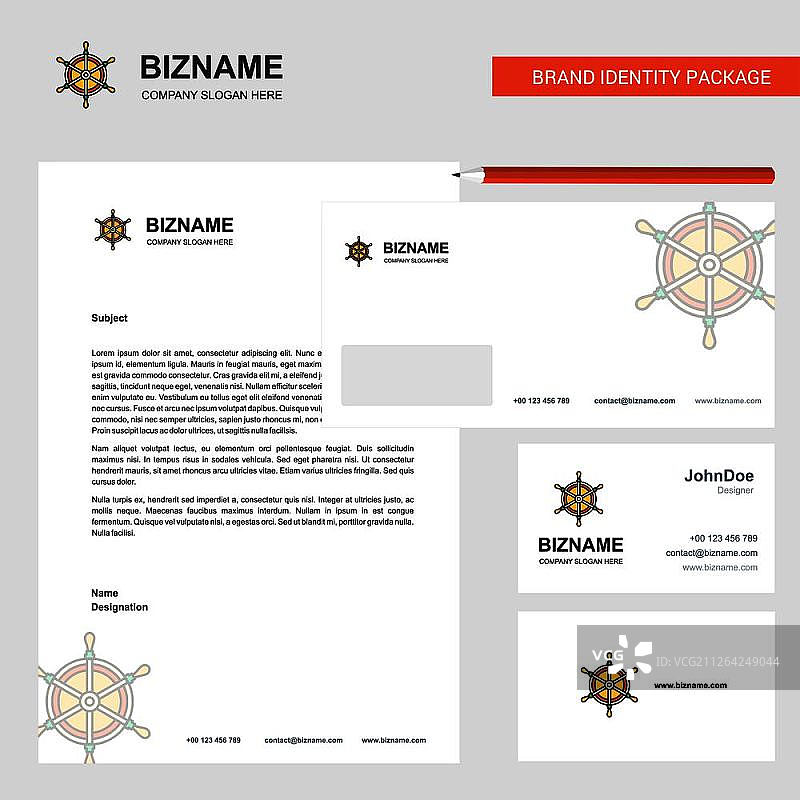 商务信笺、信封和名片设计矢量模板图片素材