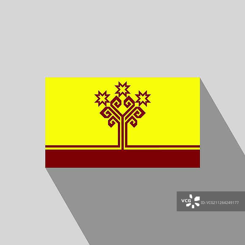 楚瓦什共和国国旗长阴影设计矢量图图片素材