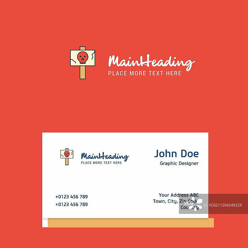 带名片模板的危险板Logo设计，优雅的企业形象，矢量图图片素材