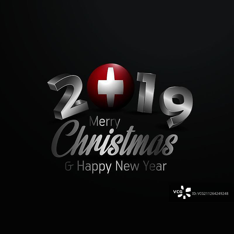 瑞士国旗2019圣诞节排版新年抽象庆祝背景图片素材