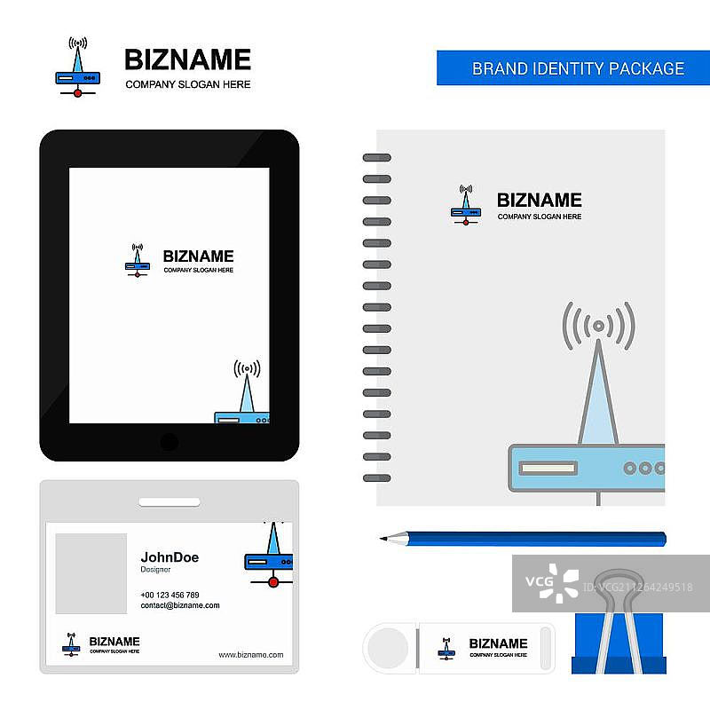 Wifi路由器品牌设计矢量模板图片素材