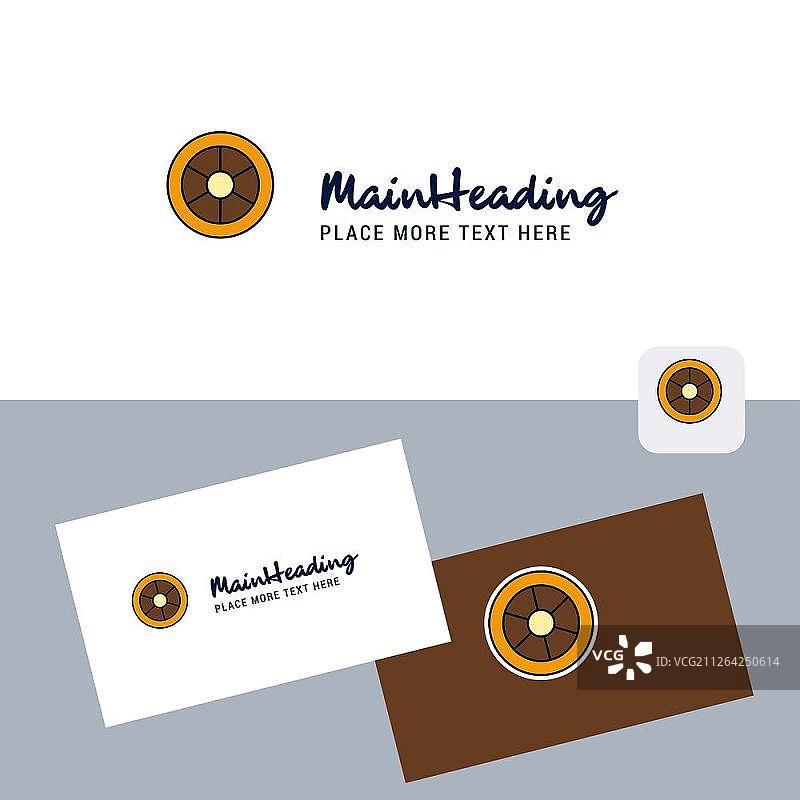 车轮矢量标志与名片模板图片素材