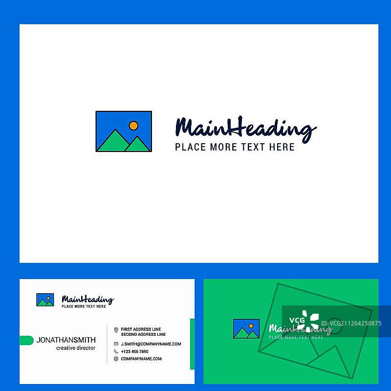 带标语的Logo设计及名片模板（正反面）.矢量创意设计图片素材
