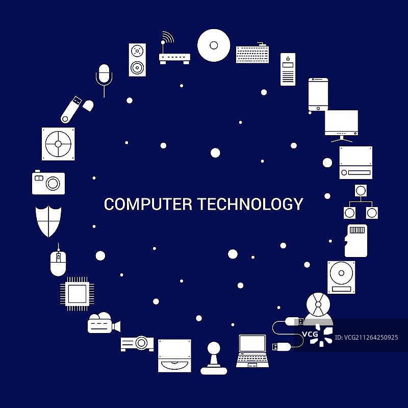 计算机技术图标信息图矢量模板图片素材