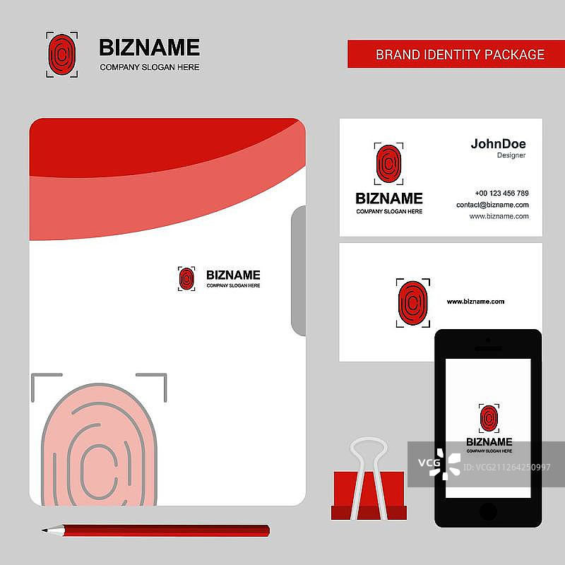 拇指印商业Logo、文件封面、名片和App设计矢量素材图片素材