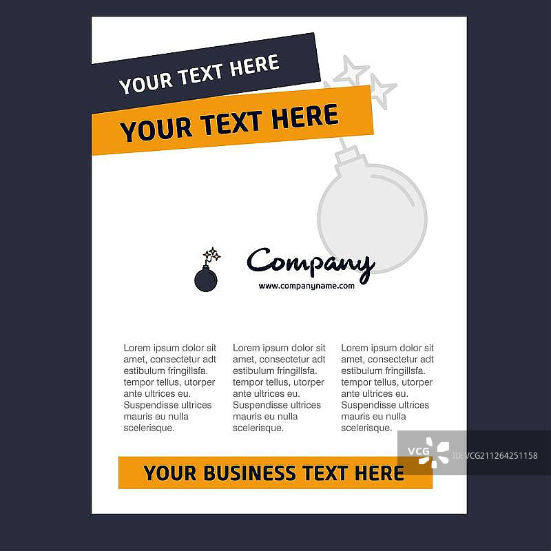 公司简介、年度报告、演示文稿、传单、宣传册的炸弹标题页设计矢量背景图片素材