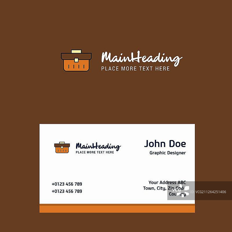 带名片模板的公文包Logo设计矢量图图片素材