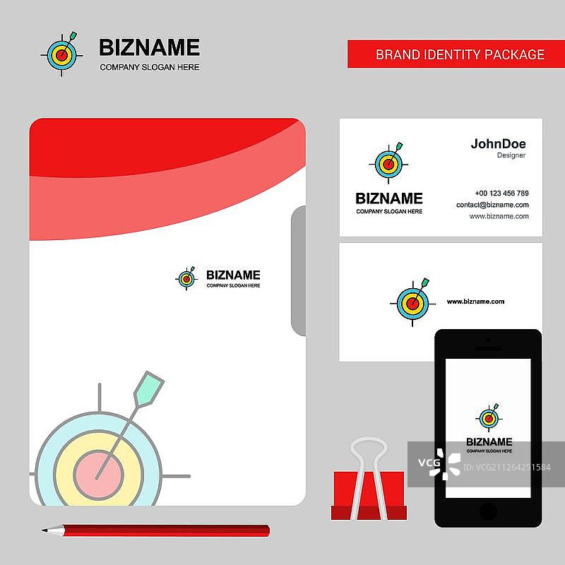 飞镖游戏商业Logo、文件封面、名片和App设计矢量图图片素材