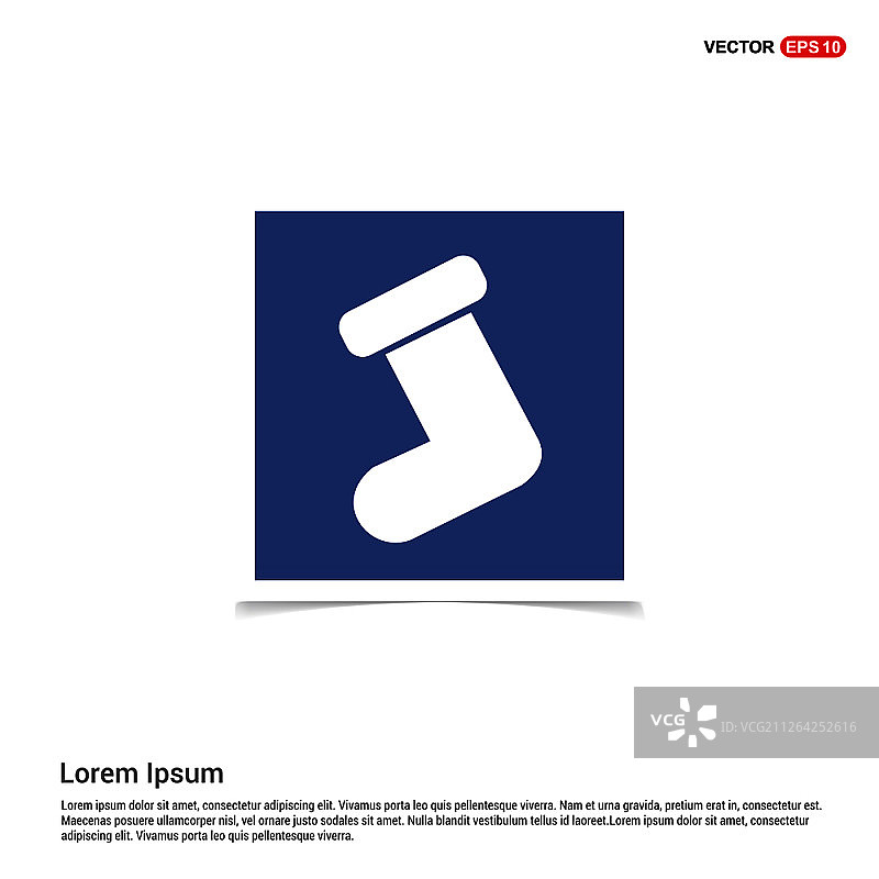 蓝色相框中的袜子图标图片素材