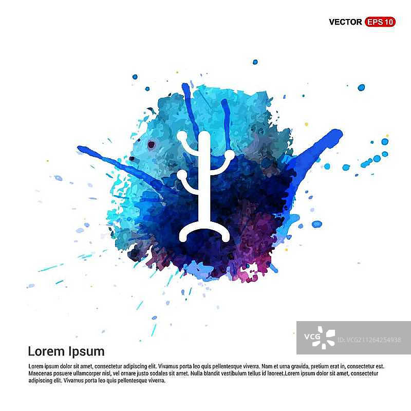 水彩背景上的衣帽架图标图片素材