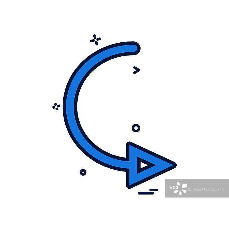 右转箭头圆形图标矢量设计图片素材