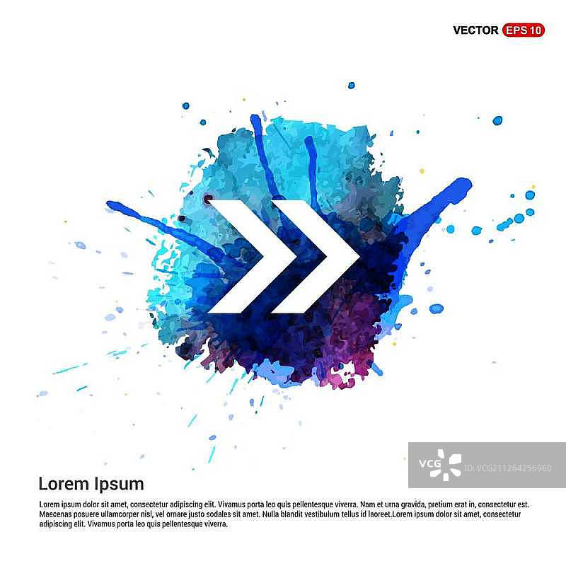 水彩背景的下一个箭头图标图片素材