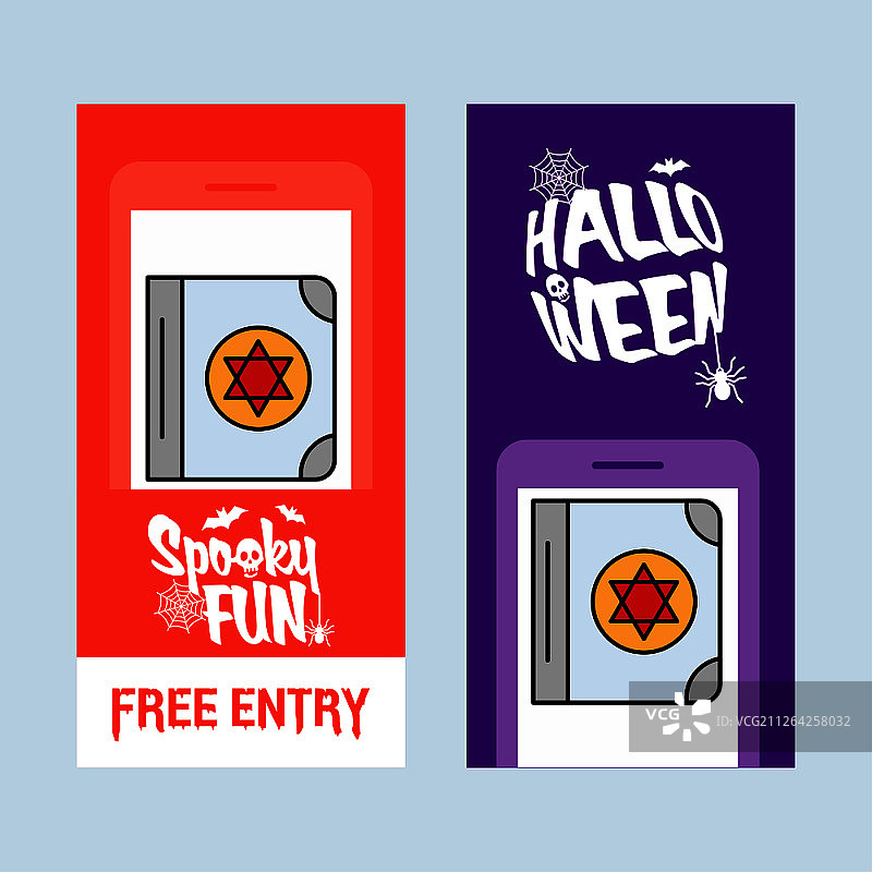 万圣节邀请函设计：恶魔书图片素材