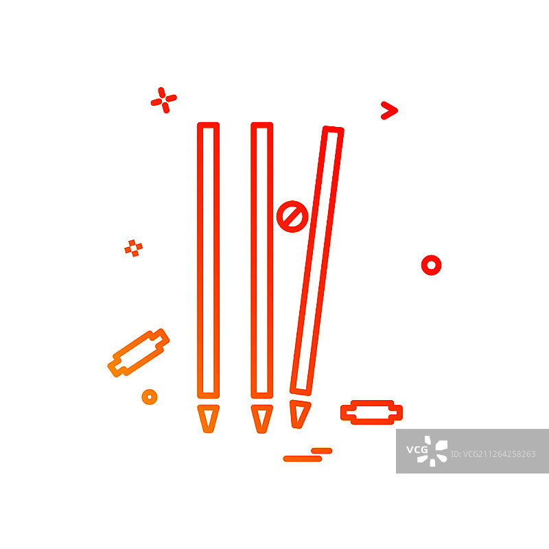 板球三柱门击倒矢量图标图片素材