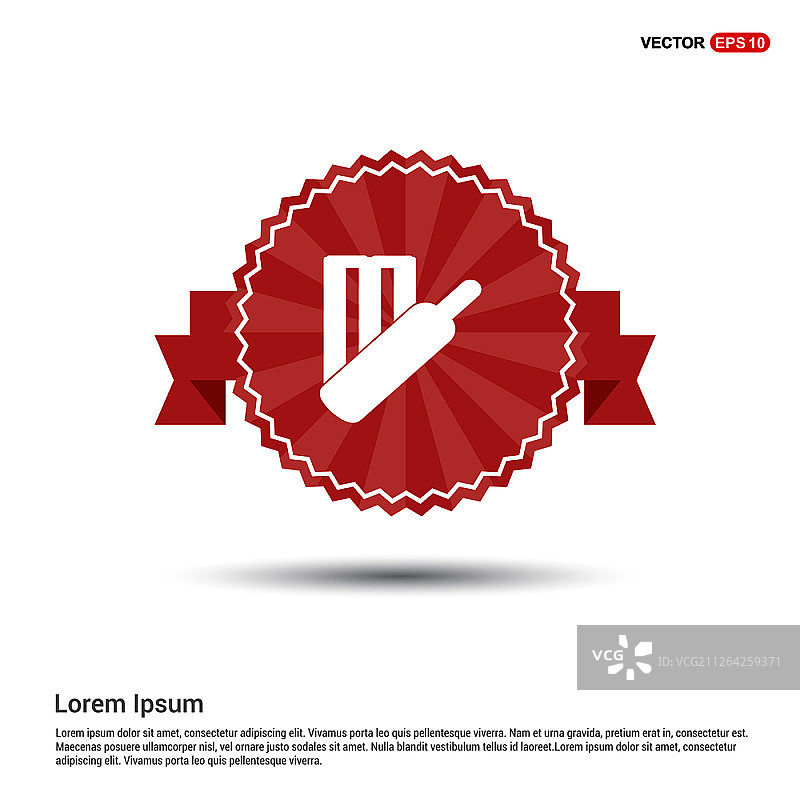 板球柱挡图标-红色横幅图片素材