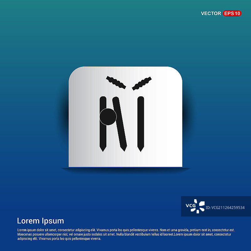 板球挡板图标 - 蓝色贴纸按钮图片素材