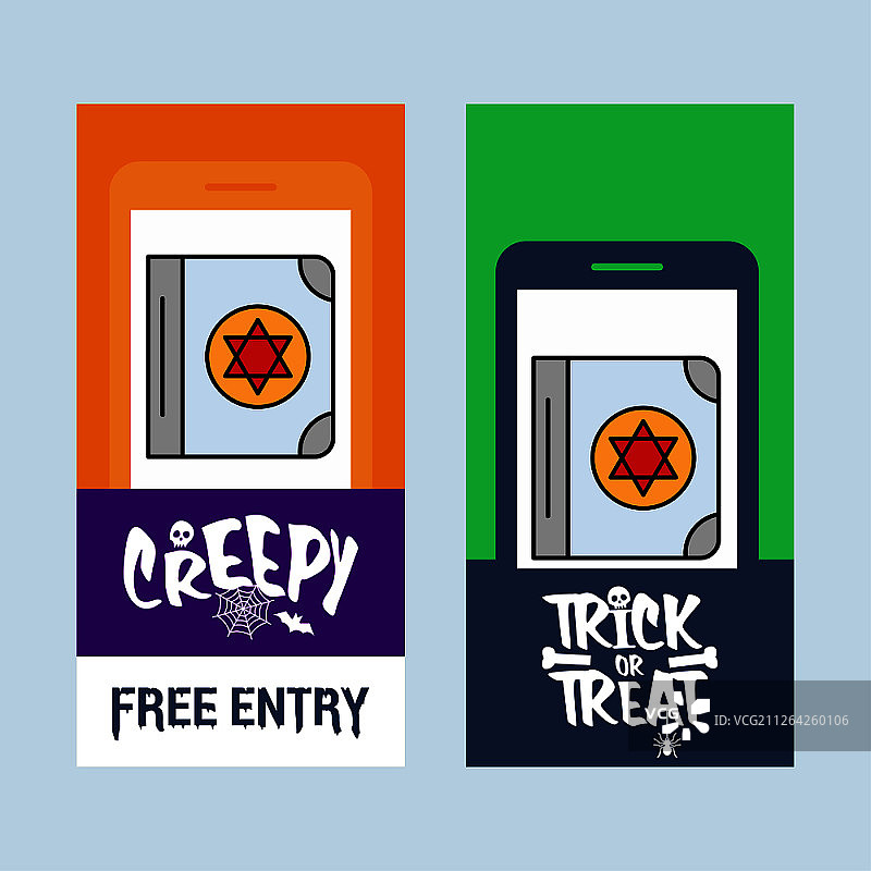 万圣节邀请函设计：恶魔书图片素材