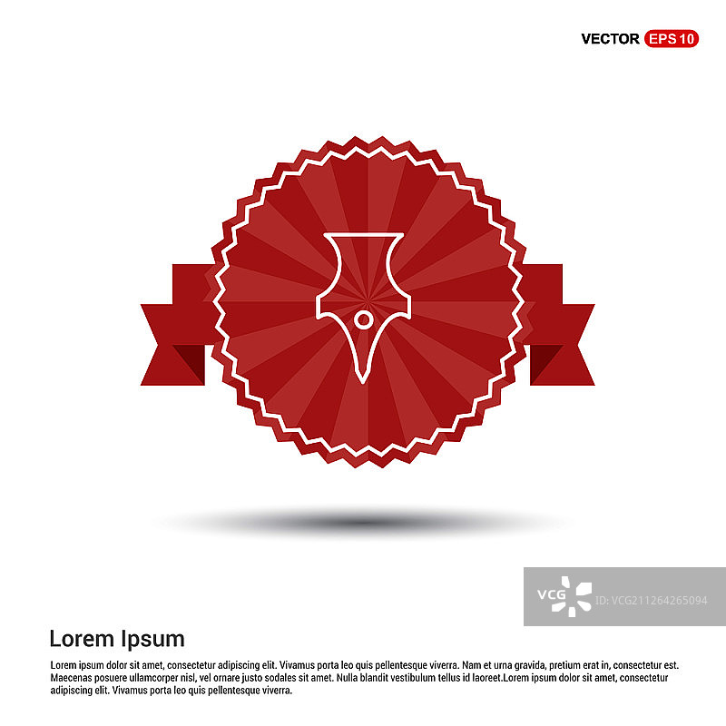 钢笔笔尖图标-红色banner图片素材