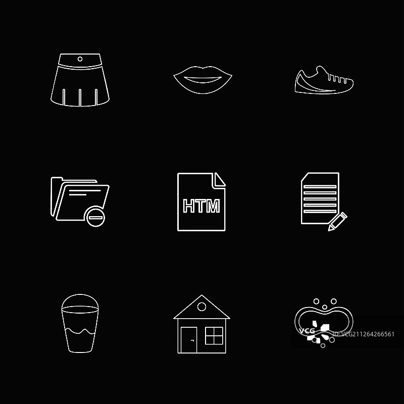 HTML，玻璃，嘴唇，文件夹，文件，文件类型，文件，Windows，操作系统，文档，硬件，AI，PDS，压缩文件，ZIP，消息，劳动，建筑，图标，矢量，设计，扁平，合集，风格，创意，图标图片素材