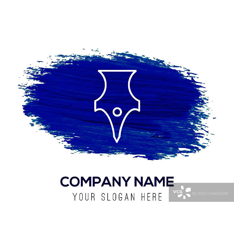 笔尖图标 - 蓝色水彩背景图片素材