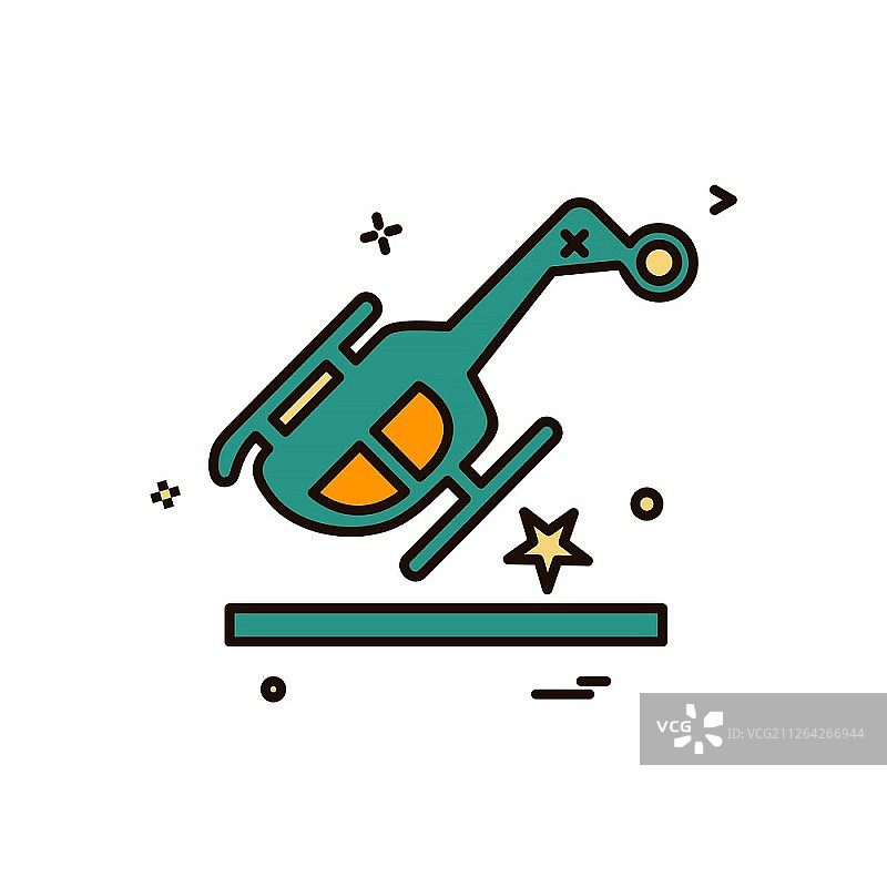 直升机坠毁图标设计矢量图图片素材