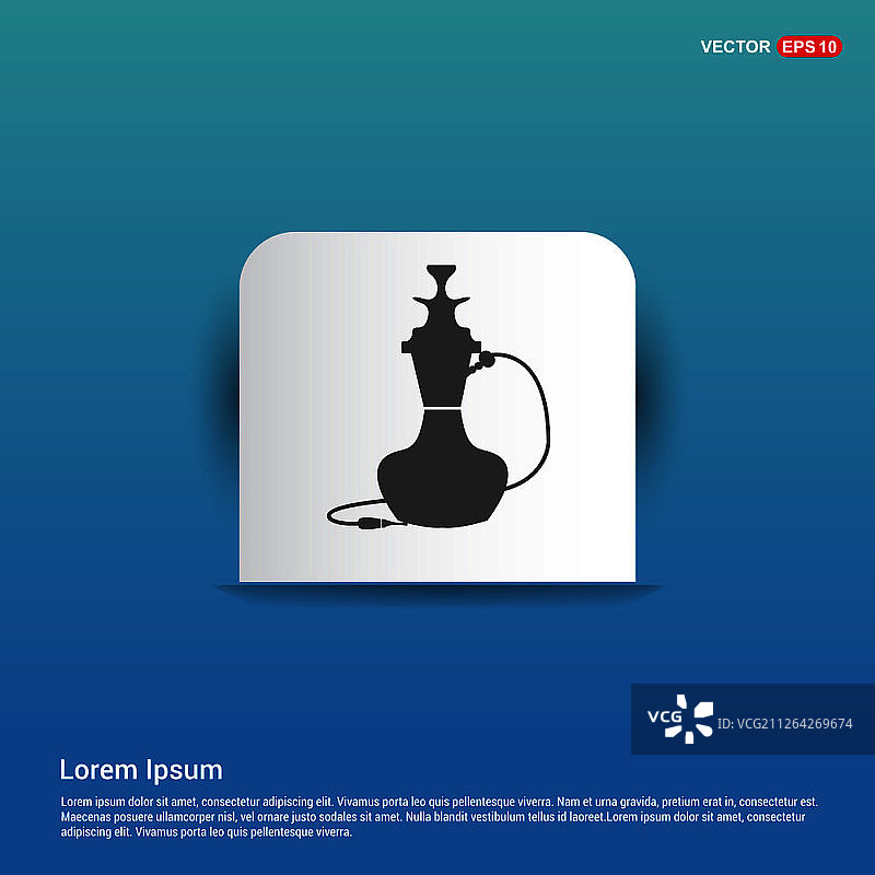 水烟图标 - 蓝色贴纸按钮图片素材