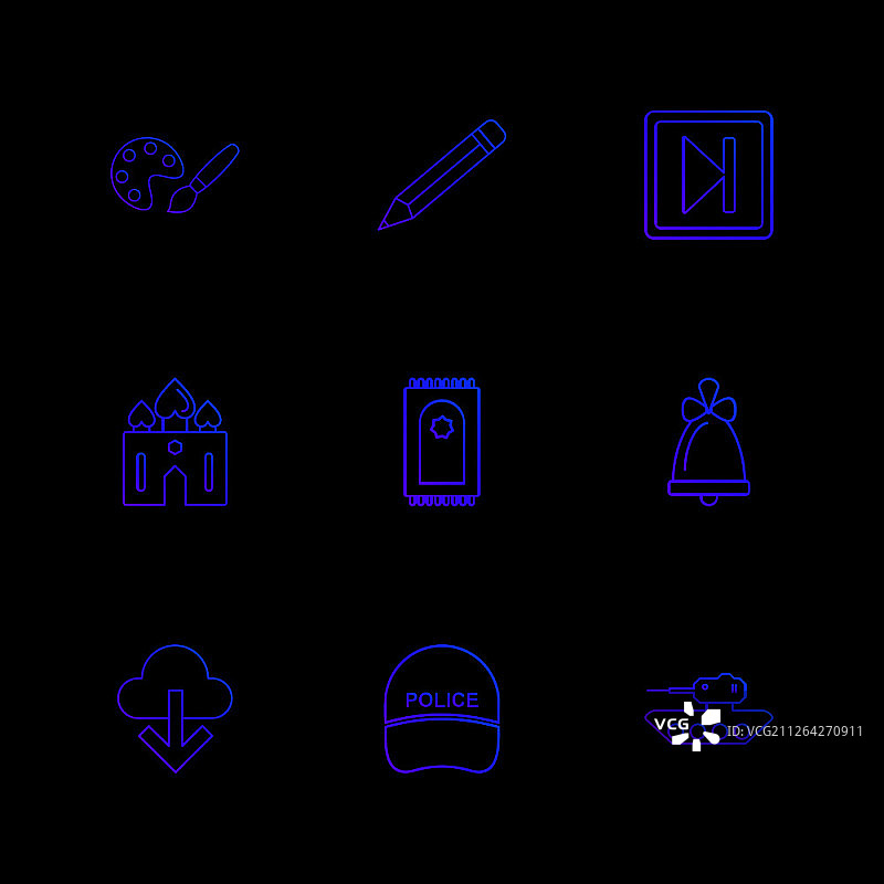 扁平风格创意图标合集图片素材