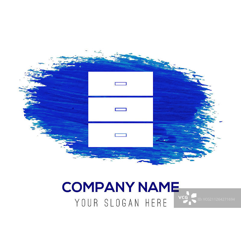 杯子柜图标（蓝色水彩背景）图片素材