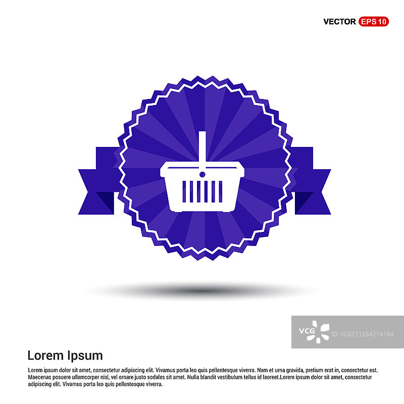 购物篮图标 - 紫色丝带banner图片素材