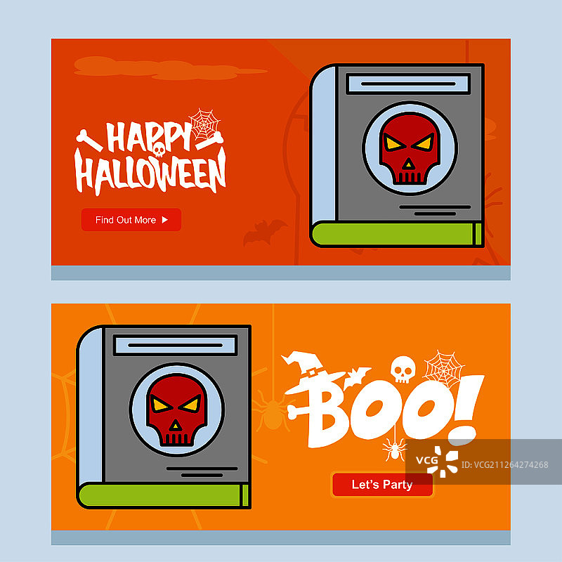 万圣节邀请函设计：恶魔书图片素材