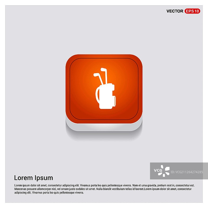 高尔夫球包橙色抽象Web按钮免费矢量图标图片素材