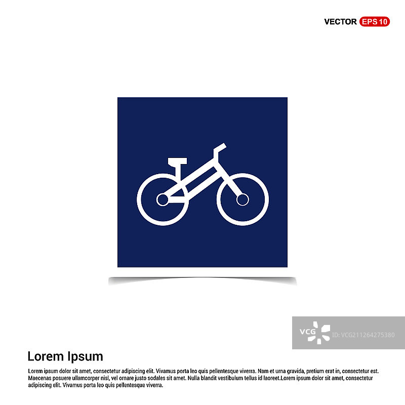 运动自行车图标 - 蓝色相框图片素材